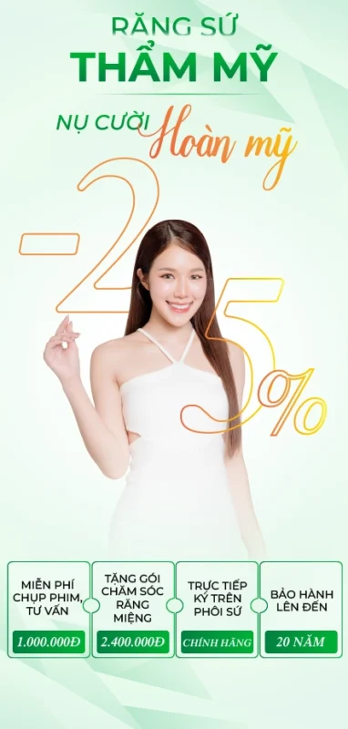 Ưu đãi dịch vụ răng sứ thẩm mỹ