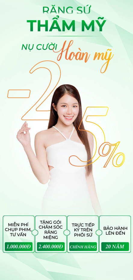 Ưu đãi dịch vụ răng sứ thẩm mỹ