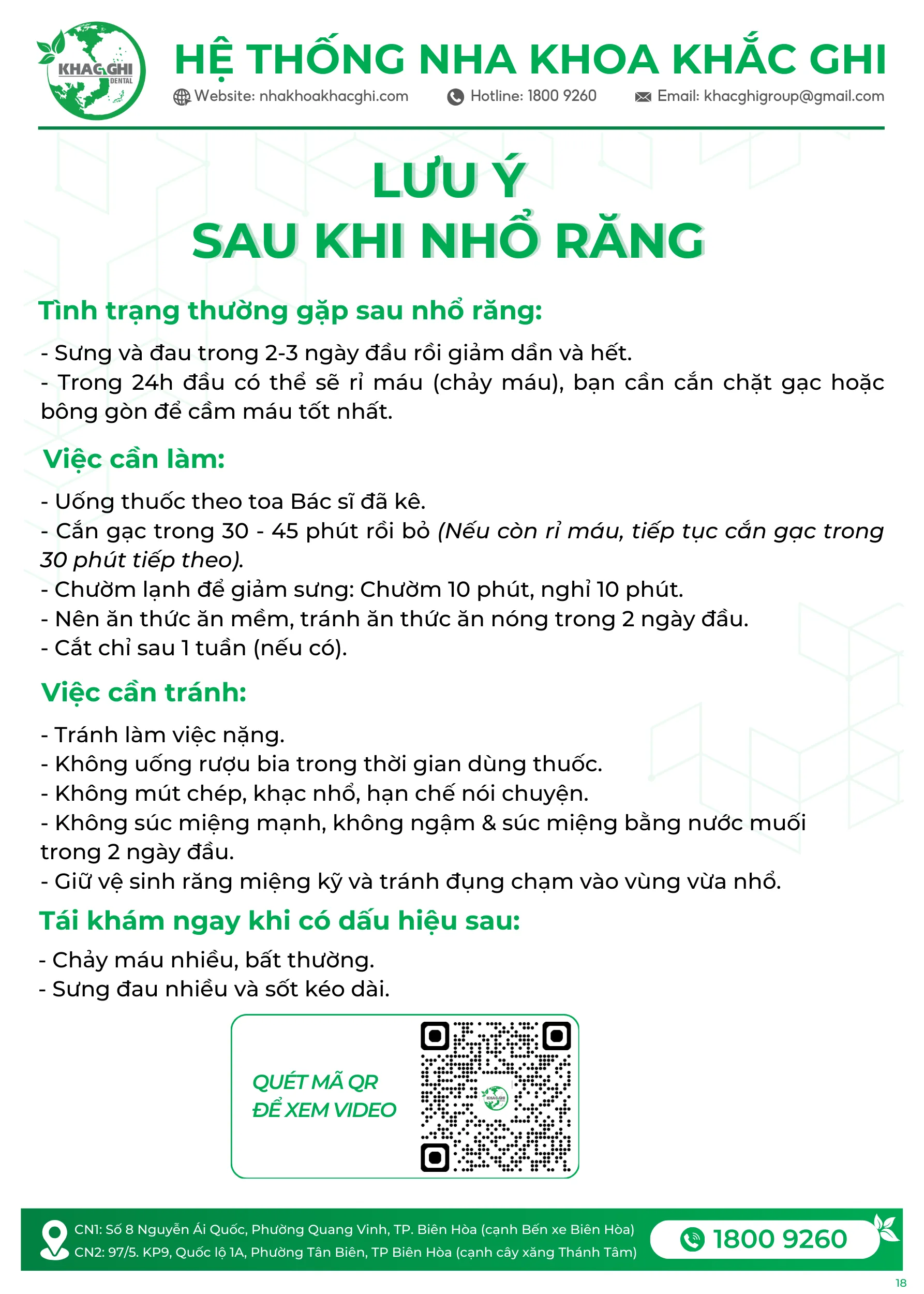 Lưu ý sau khi nhổ răng khôn