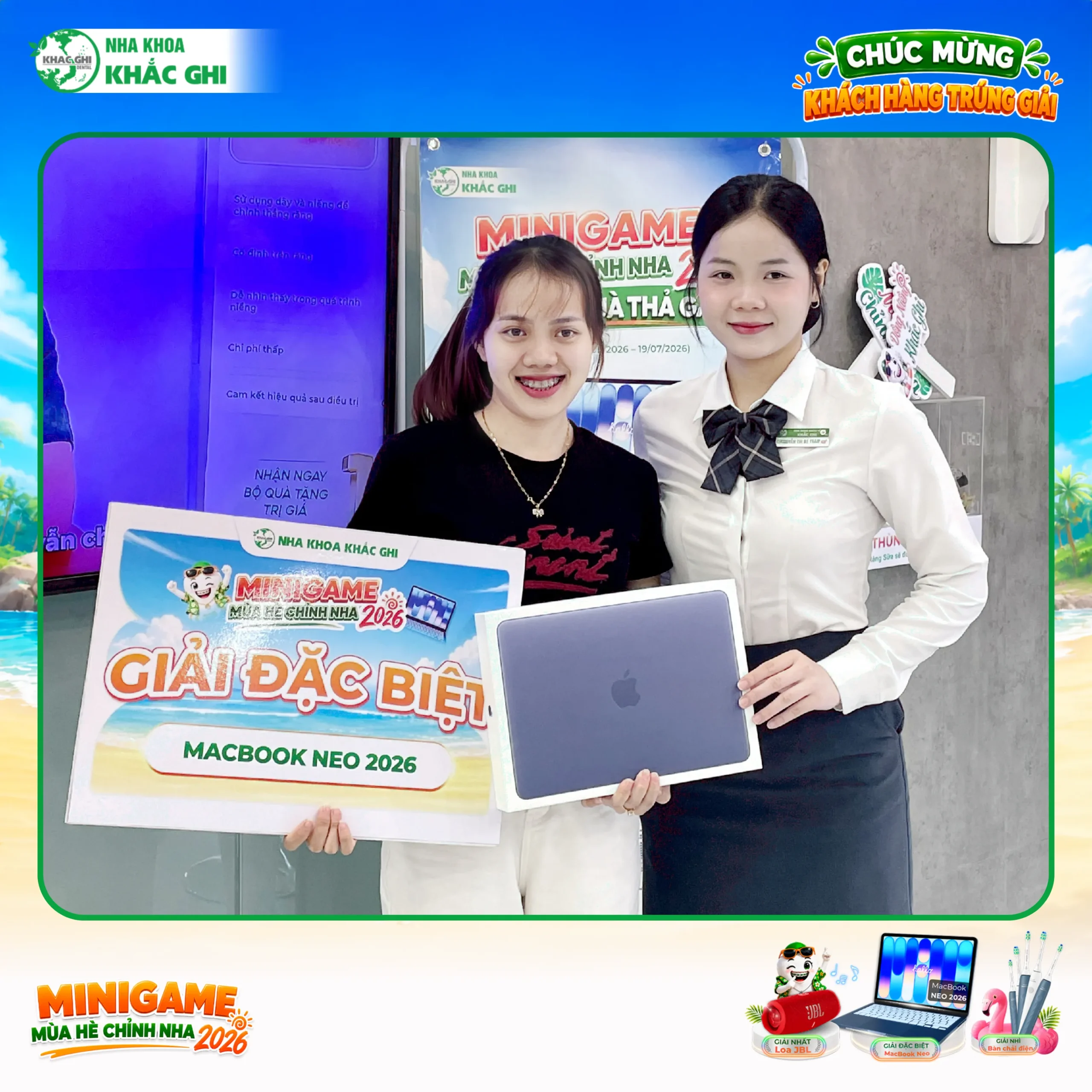 Nha Khoa Khắc Ghi Công Bố Kết Quả Và Trao Giải Mini Game Mùa Hè Chỉnh Nha 2026 28 Khách hàng trúng thưởng Minigame Mùa Hè Chỉnh Nha