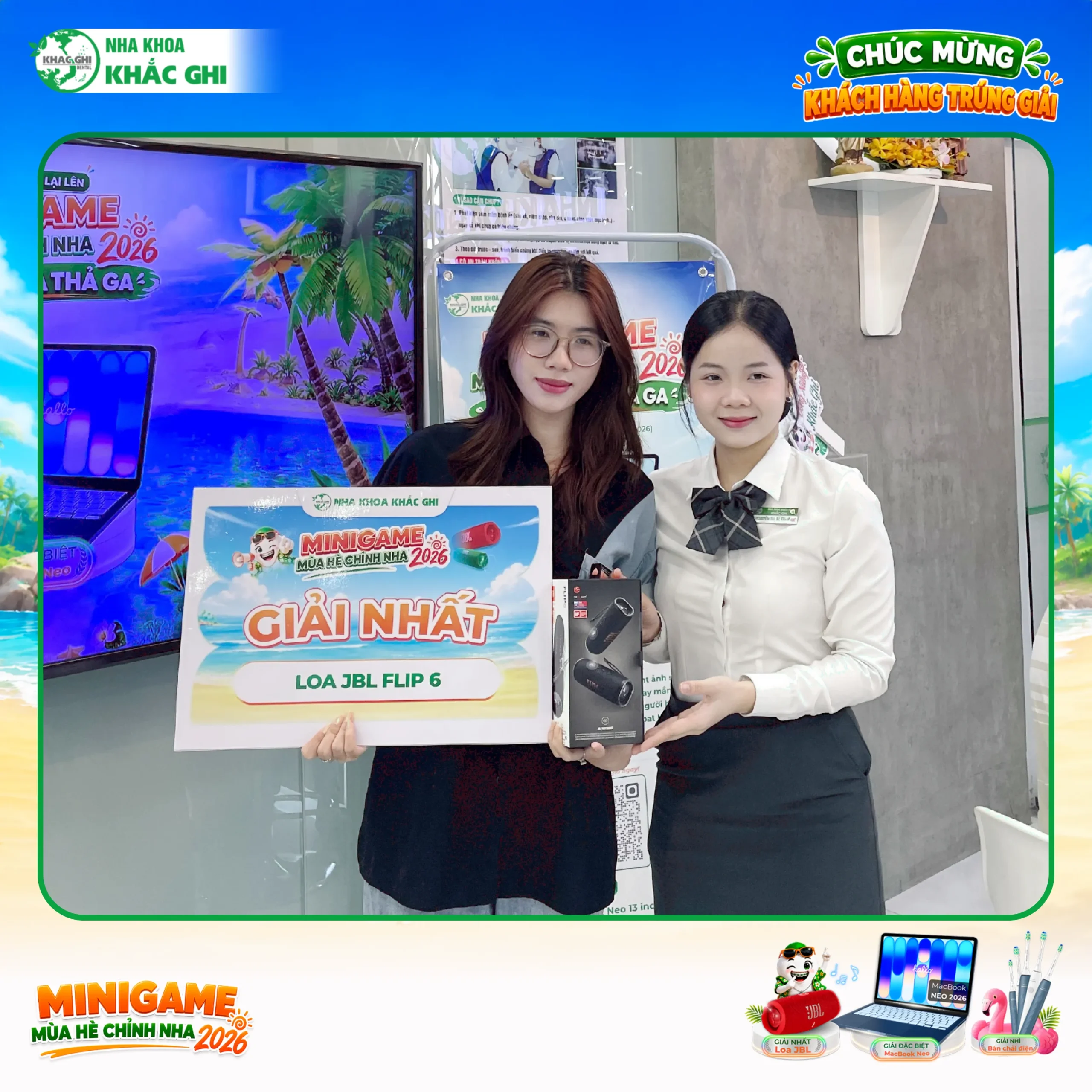 Nha Khoa Khắc Ghi Công Bố Kết Quả Và Trao Giải Mini Game Mùa Hè Chỉnh Nha 2026 29 Khách hàng trúng thưởng Minigame Mùa Hè Chỉnh Nha
