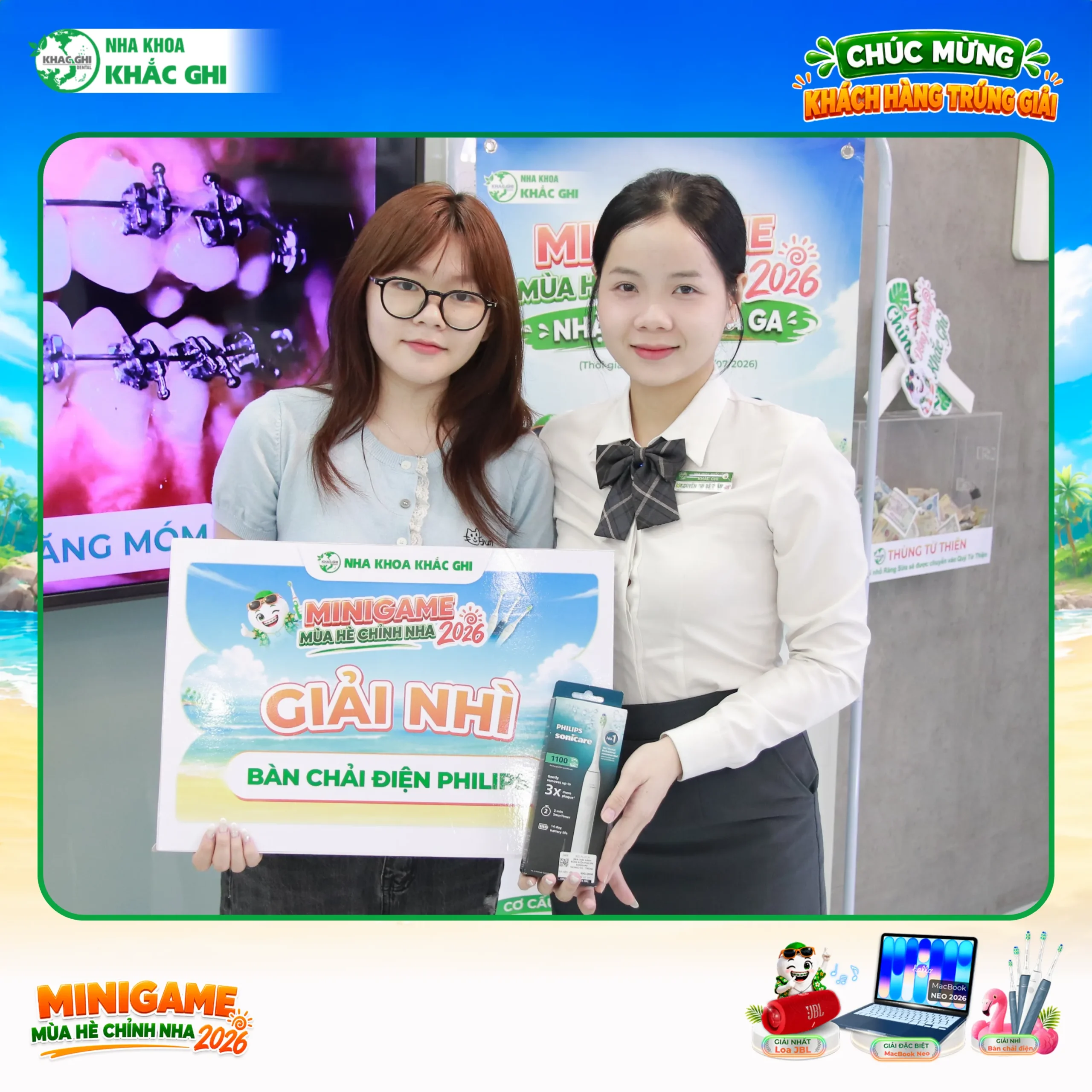 Nha Khoa Khắc Ghi Công Bố Kết Quả Và Trao Giải Mini Game Mùa Hè Chỉnh Nha 2026 31 Khách hàng trúng thưởng Minigame Mùa Hè Chỉnh Nha