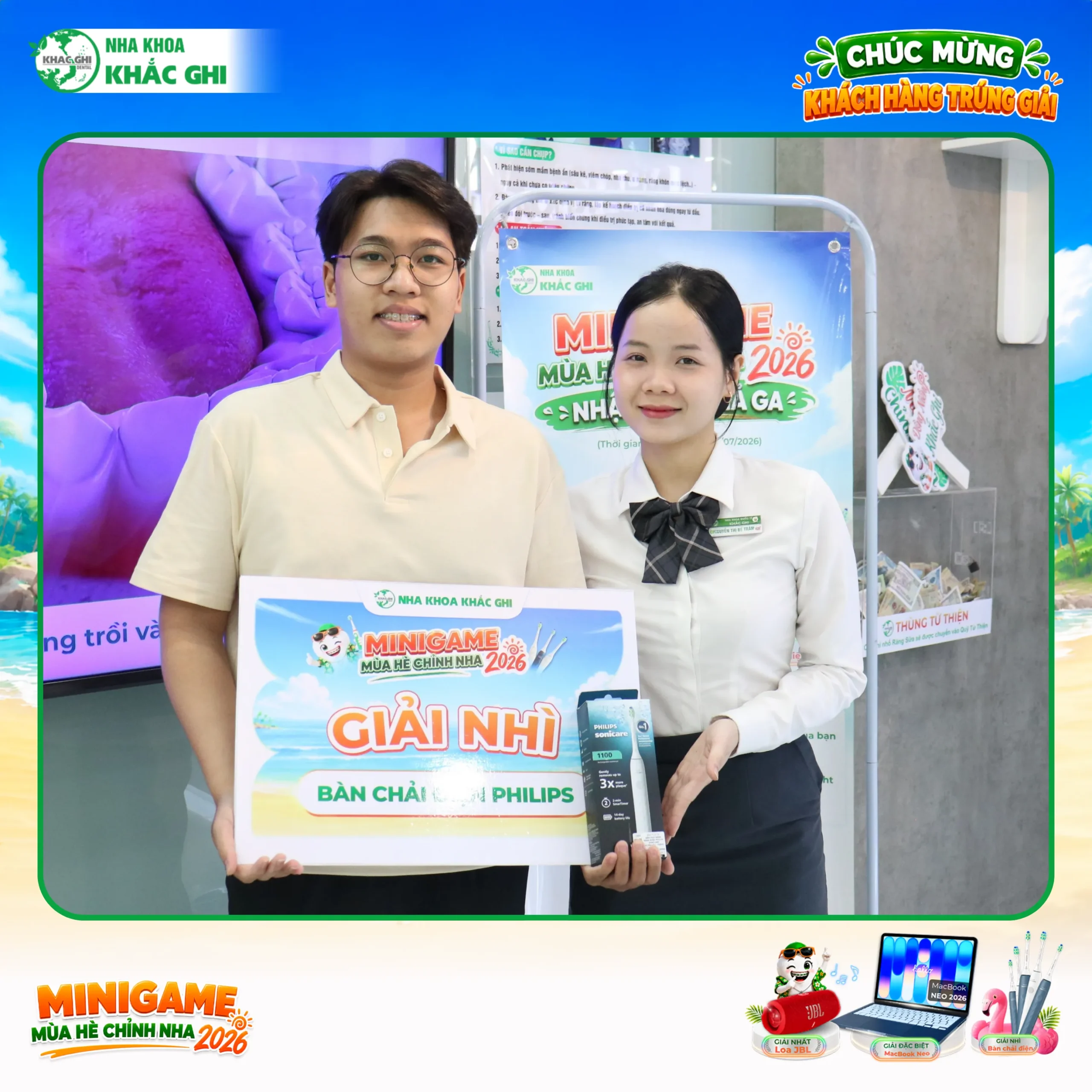 Nha Khoa Khắc Ghi Công Bố Kết Quả Và Trao Giải Mini Game Mùa Hè Chỉnh Nha 2026 32 Khách hàng trúng thưởng Minigame Mùa Hè Chỉnh Nha