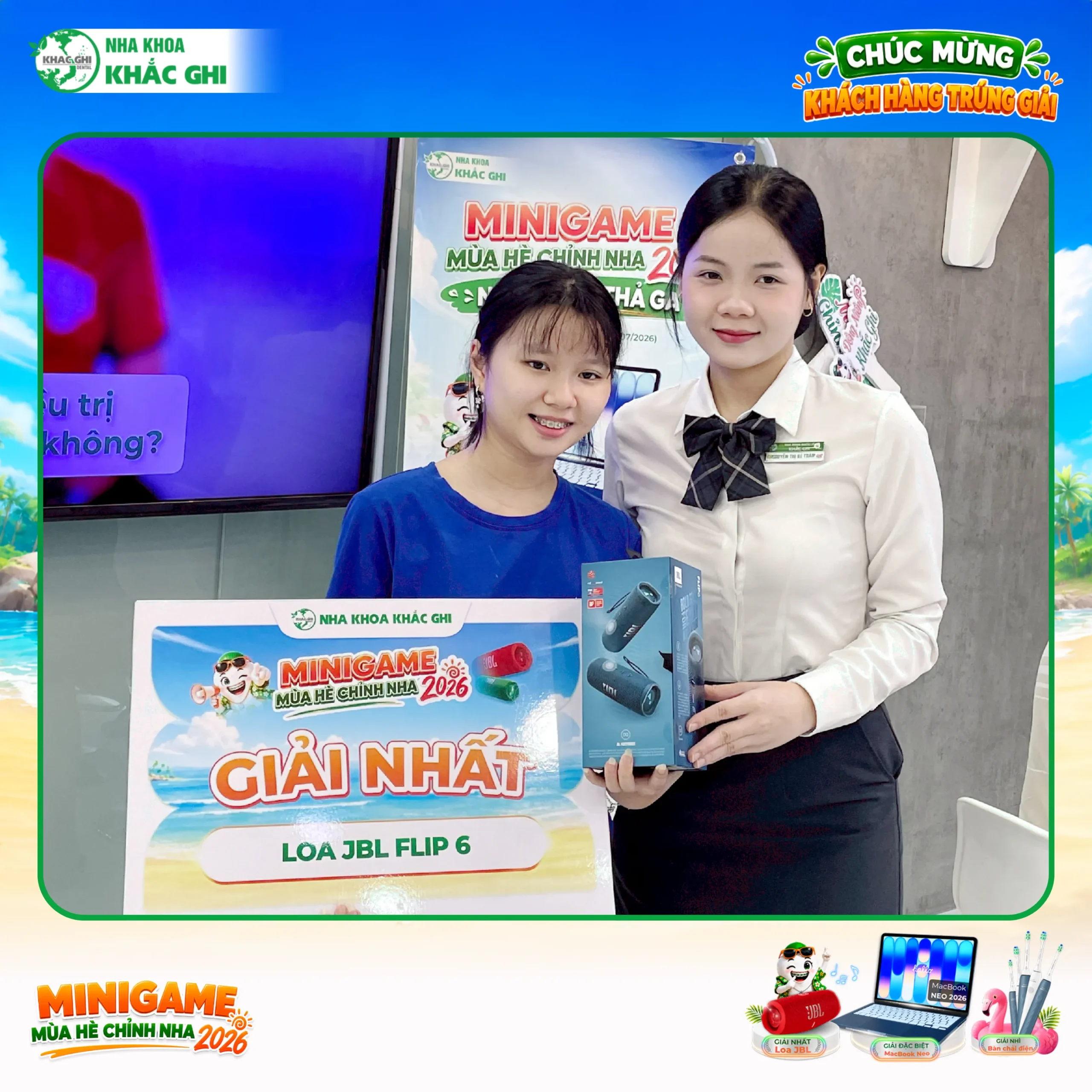 Nha Khoa Khắc Ghi Công Bố Kết Quả Và Trao Giải Mini Game Mùa Hè Chỉnh Nha 2026 30 Khách hàng trúng thưởng Minigame Mùa Hè Chỉnh Nha